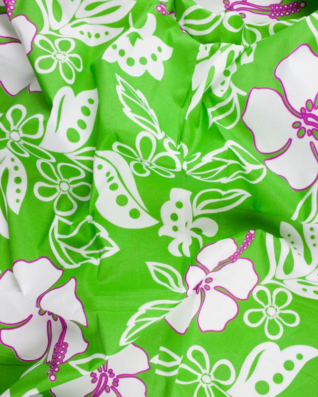 Polynesian fabric TAMARI Green - Tissushop